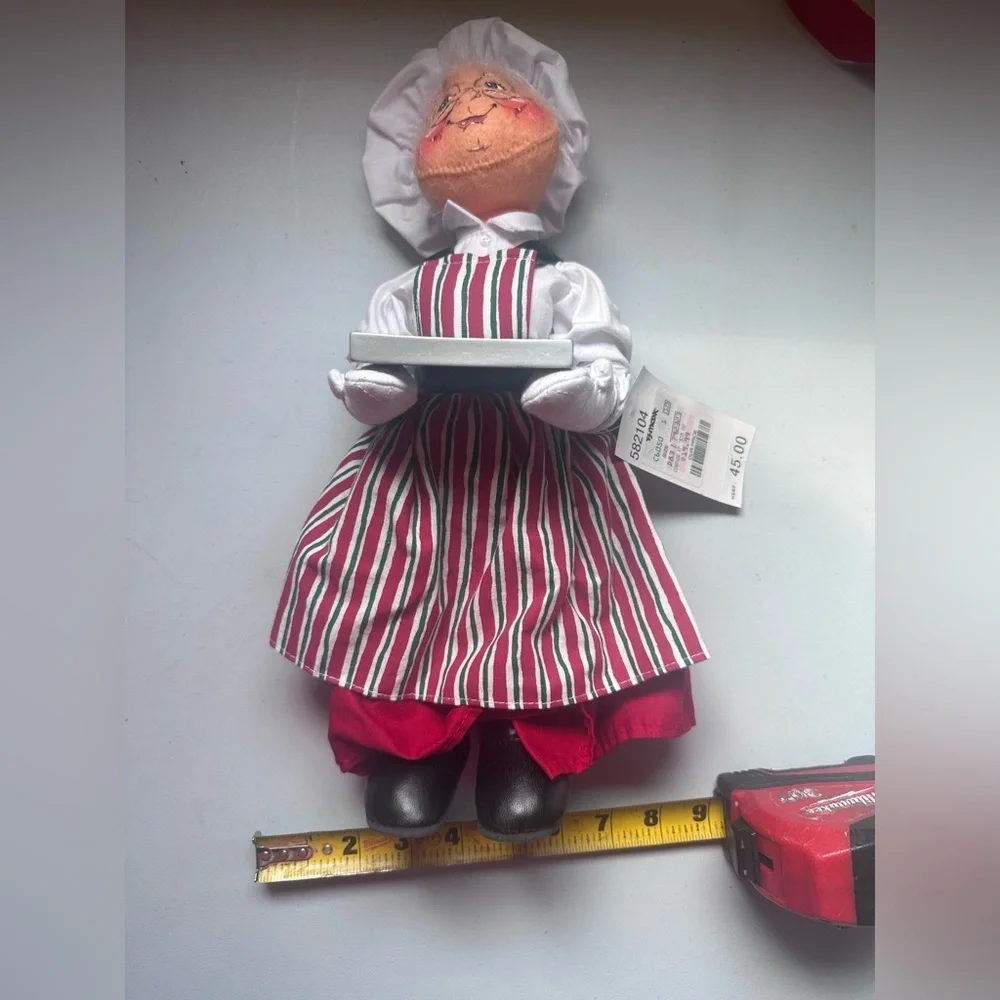 Annalee Red and Green Striped Doll‎ Mrs Clause Cookies